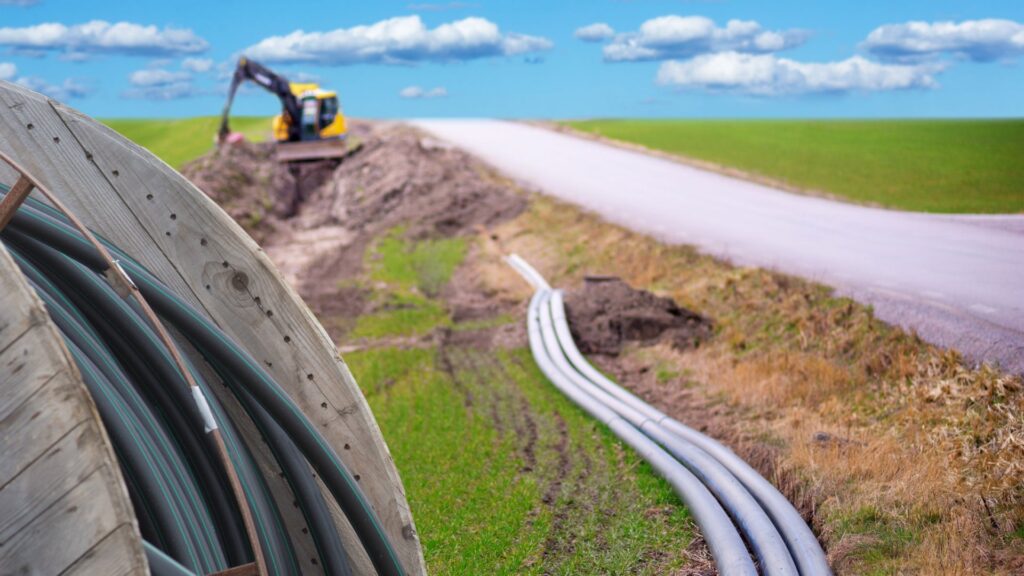 construction along the side of a road