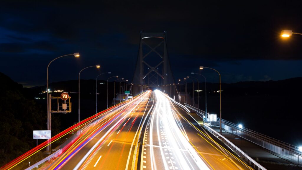 road at night