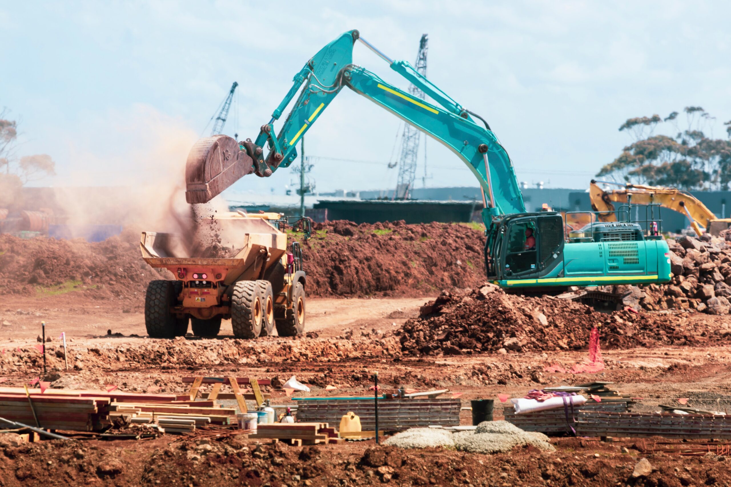 digger working on a construction project